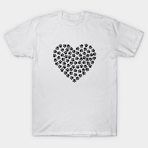 Paw Heart T-Shirt by linesdesigns